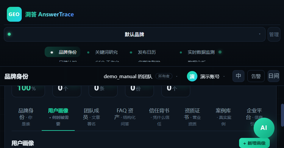 品牌身份页签切换实拍